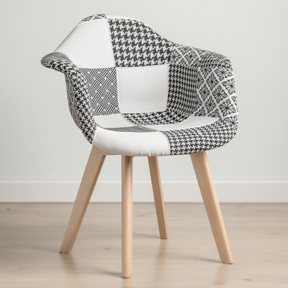 Buy Premium Design Amir chair White And Black - Patchwork  White / Black 60604 in the United Kingdom 