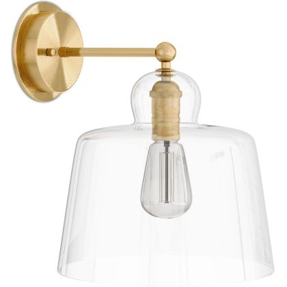 Buy Lamp Wall Light - Golden Metal and Crystal - Senda Transparent 60526 - in the UK 