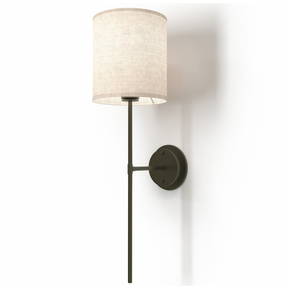 Buy Lamp Wall Light - Black with Fabric Shade - Norman Black 60525 - prices