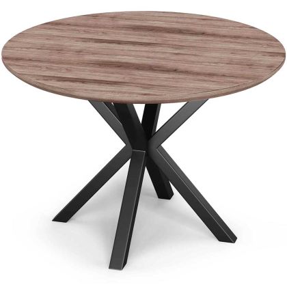 Buy Round Dining Table - Industrial - Wood and Metal - Alise Natural wood 60609 - in the UK 