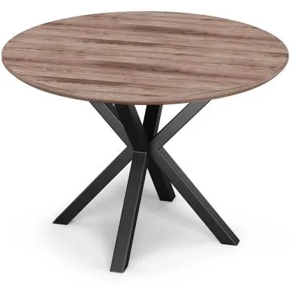 Buy Round Dining Table - Industrial - Wood and Metal - Alise Natural wood 60609 - in the UK 
