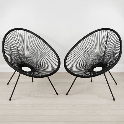 Buy Pack Acapulco Chair x2 - Black Legs - New edition Black 60611 home delivery 