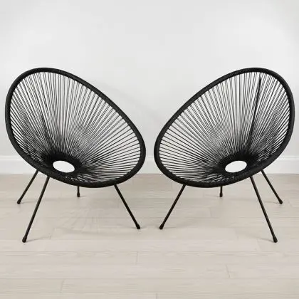 Buy Pack Acapulco Chair x2 - Black Legs - New edition Black 60611 home delivery 