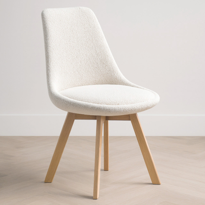 Buy Upholstered Dining Chair - White Boucle - Tulipe White 60614 - prices 