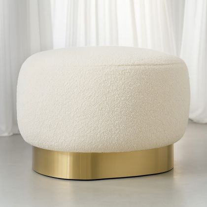 Buy Pouf Luxury Home Foot Rest - White Boucle - Premium White 60553 - prices 