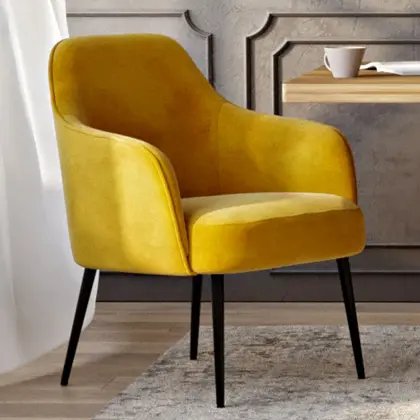 Buy Velvet upholstered Armchair - Jeve Yellow 60548 with a guarantee 