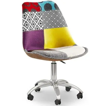 Buy Swivel Office Chair - Patchwork Upholstery - Ray  Multicolour 60622 at MyFaktory 