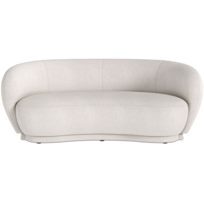 Buy Curved Sofa - 3 Seater - Boucle Fabric - Onda White 60628 - in the UK