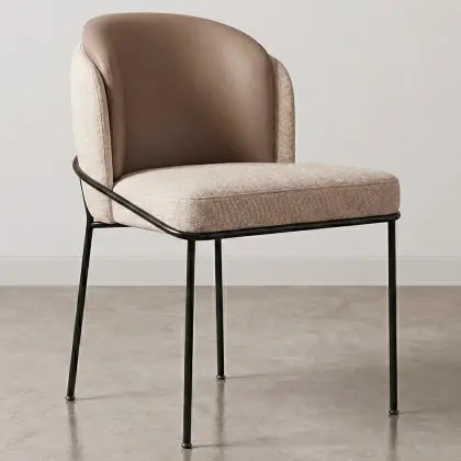 Buy Dining Chair - Upholstered in Fabric - Ruma Beige 60699 home delivery
