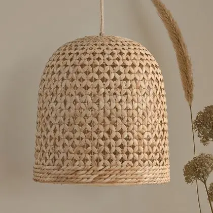 Buy Rattan Ceiling Lamp - Boho Bali Design Pendant Lamp - 50cm - Carva Natural 60635 with a guarantee