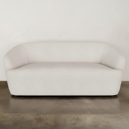Buy Curved Sofa - 2 Seater - Boucle Fabric - Curva White 60629 home delivery 