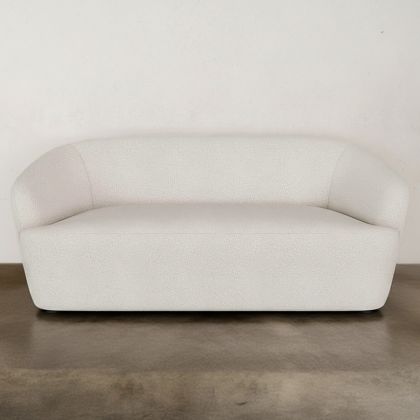 Buy Curved Sofa - 2 Seater - Boucle Fabric - Curva White 60629 in the United Kingdom 