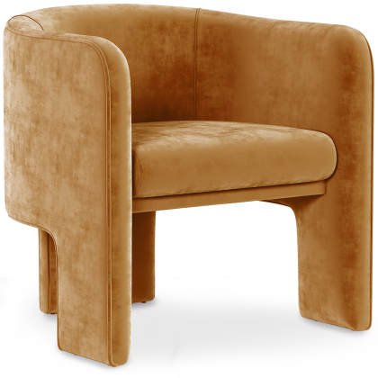 Buy Velvet Upholstered Armchair - Connor Mustard 60700 with a guarantee