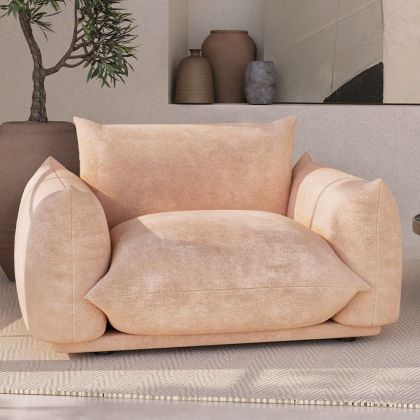 Buy Armchair - Velvet Upholstery - Urana Yellow 61011 in the United Kingdom