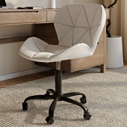 Buy PU Upholstered Office Chair - Black Winka Frame White 61049 - prices 