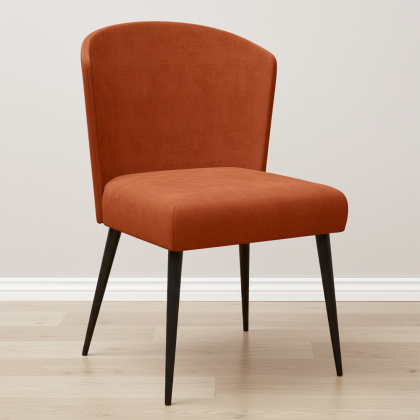 Buy Dining Chair - Upholstered in Velvet - Yerne Brick 61052 at MyFaktory 