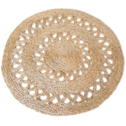 Buy Round Jute Rug - Boho Bali - 100 CM - Nylah Natural 61083 home delivery 