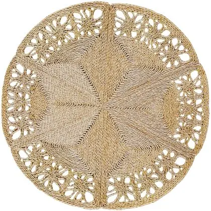 Buy Round Jute Rug - Boho Bali - 120 CM - Aditya Natural 61090 - in the UK 