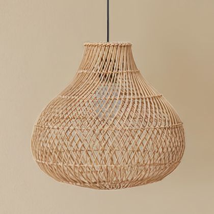 Buy Rattan Ceiling Lamp - Bali Boho Hanging Lamp - Gehe Natural 61136 home delivery 