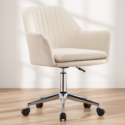 Buy Swivel Office Chair with Armrests - Venia Beige 61145 - in the UK 