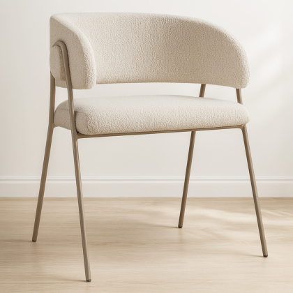 Buy Dining Chair - Upholstered in Fabric - Karen Beige 61151 in the United Kingdom 