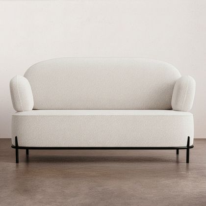 Buy 2/3-Seater Sofa - Upholstered in Bouclé Fabric - Munum White 61155 with a guarantee 