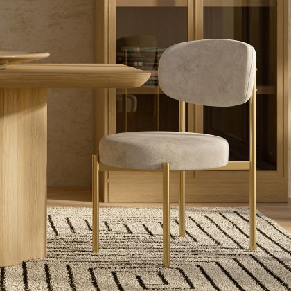 Buy Dining Chair - Upholstered in Velvet - Golden metal - Ara Orange 61166 in the United Kingdom