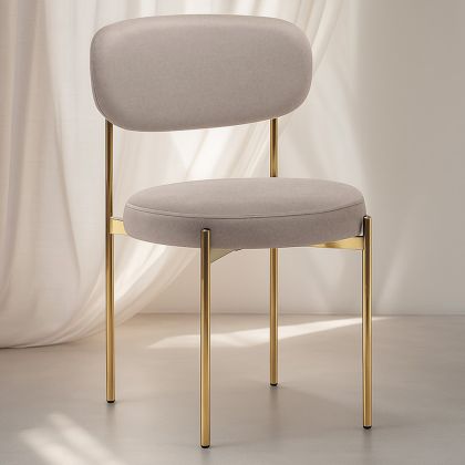 Buy Dining Chair - Upholstered in Velvet - Golden metal - Ara Orange 61166 with a guarantee