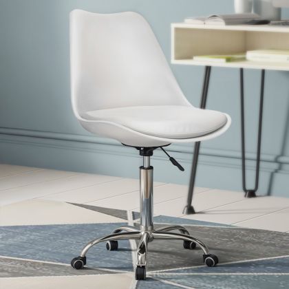 Buy Tulip swivel office chair with wheels White 58487 - in the UK 