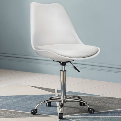 Buy Tulip swivel office chair with wheels White 58487 - in the UK 