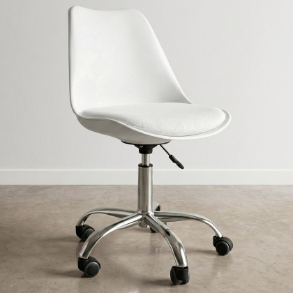Buy Tulip swivel office chair with wheels White 58487 - in the UK 