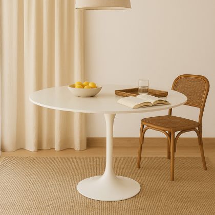 Buy Round Fiberglass Tulipa Table - 120cm White 15418 in the United Kingdom 
