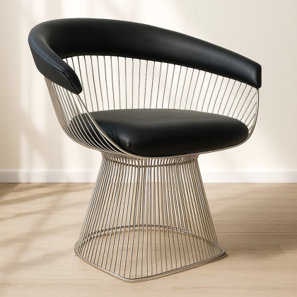 Buy Cylinder Chair - Premium Leather Black 16843 home delivery 