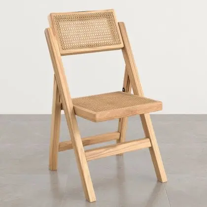 Buy Folding Wooden Rattan Dining Chair -Bama Natural wood 61157 - in the UK