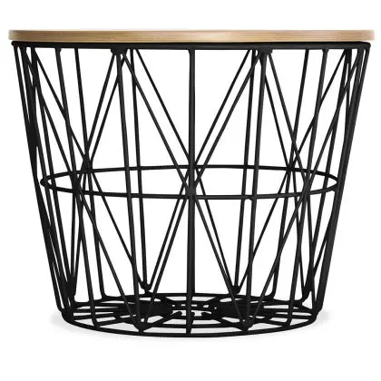 Buy Side Table Basket – Modern Style Dark grey 58416 at MyFaktory 