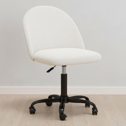 Buy Upholstered Office Chair - Bouclé - Bennett White 61271 in the United Kingdom 