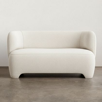 Buy 2/3 Seater Sofa - Upholstered in Bouclé Fabric - Janko White 61252 - prices 