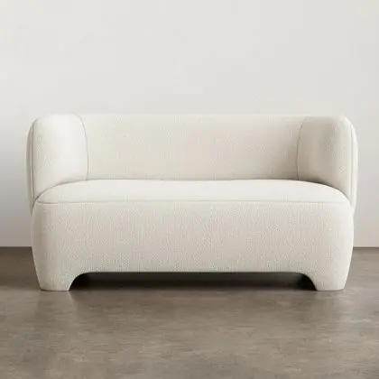 Buy 2/3 Seater Sofa - Upholstered in Bouclé Fabric - Janko White 61252 at MyFaktory 