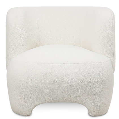 Buy  Upholstered Armchair - Bouclé Fabric Lounge Chair - Janko White 61296 - in the UK