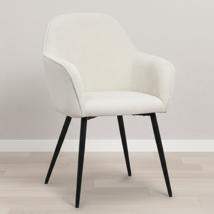 Buy Upholstered Dining Chair in Velvet - Saza Beige 61297 in the United Kingdom 