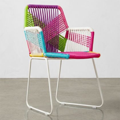 Buy Tropical Garden armchair - White Legs Multicolour 58537 with a guarantee 