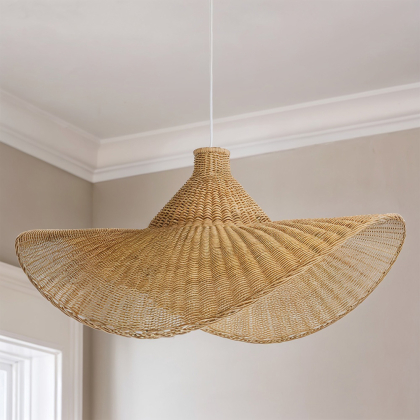Buy Rattan Ceiling Lamp - Boho Bali Style - Greya Natural 61312 in the United Kingdom 