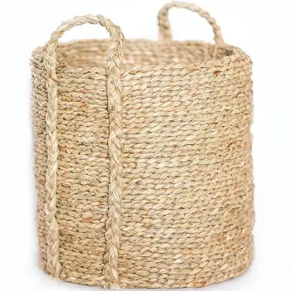 Buy Natural Fiber Basket with Handles - 30x30CM - Gressa Natural 61319 - in the UK 