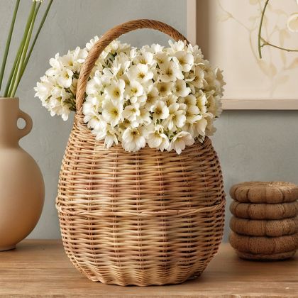 Buy  Rattan Basket with Handle - 33x22CM - Cusca Natural 61320 with a guarantee 