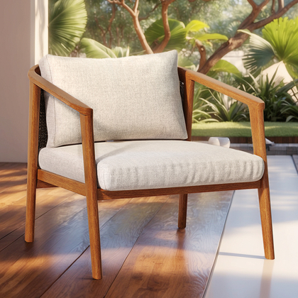 Buy Outdoor Teak Wood Armchair - Aran Natural 61325 home delivery 