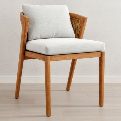 Buy Outdoor Teak Dining Chair with Cushions - Lesley Natural 61323 with a guarantee 