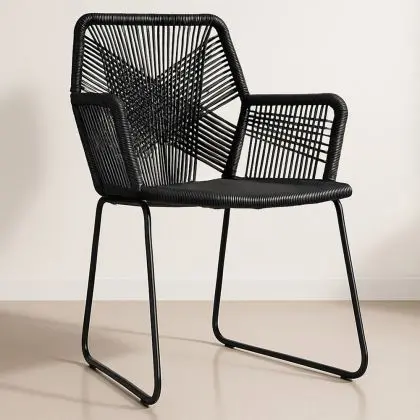 Buy Tropical Garden armchair - Black Legs Black 58538 home delivery 