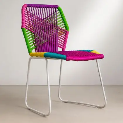 Buy Tropical Garden chair - White Legs Multicolour 58534 - in the UK 