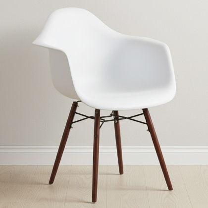 Buy Dining Chairs - Scandinavian Design - Dark Wood Legs - Skandiva White 61569 in the United Kingdom 