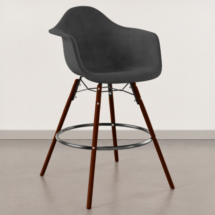 Buy Velvet Bar Stool - Scandinavian Design and Dark Wood Legs - Skandiva  Yellow 61599 home delivery 